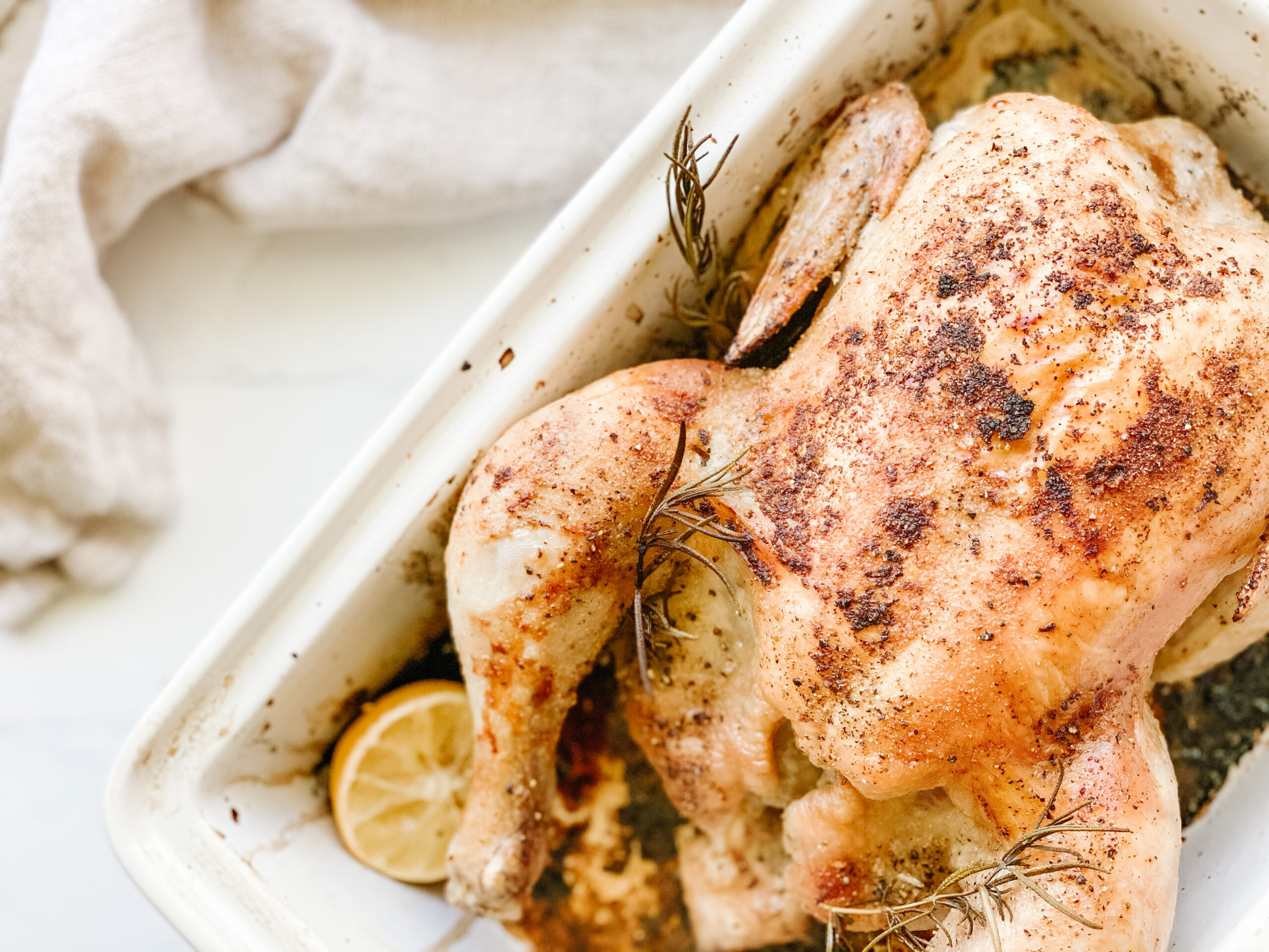 Simple Lemon Rosemary Roasted Chicken